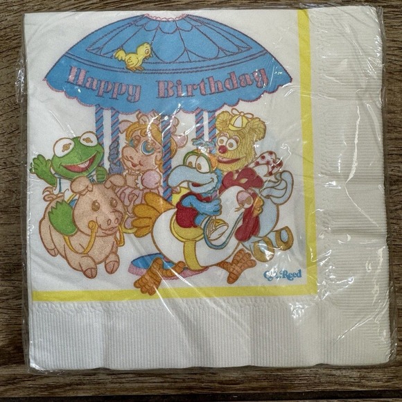 Muppet Babies Paper Tablecloth Table Cloth 52"x96" 32 Napkins CA REED - Picture 5 of 6